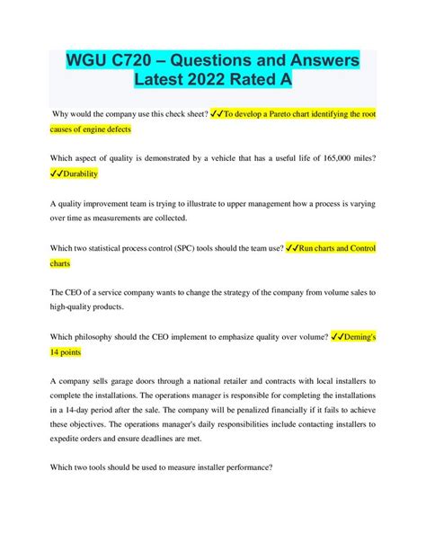 WGU C720 Questions And Answers Latest 2022 Rated A Statistical