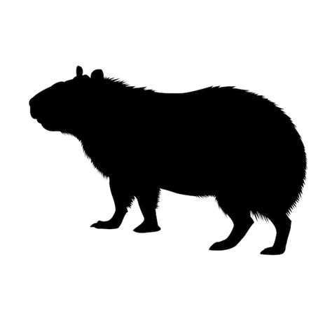 Premium Vector | Capybara Silhouette on White Background