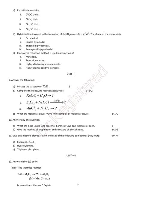 Bsc 2nd Semester Question Papers Chemistry Major Physical Organic And Inorganic May 2012