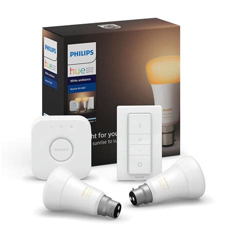 Philips Hue White Ambiance A60 B22 Starter Kit Huewab22kitbt