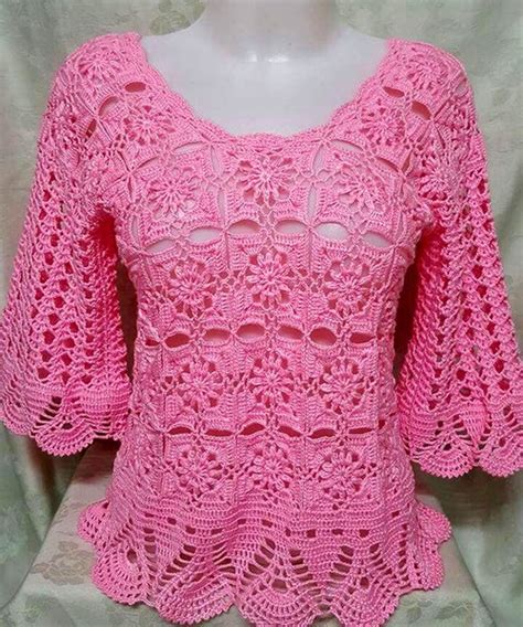 Fant Stica Blusa Tejida A Crochet Patrones Manualidades Diy