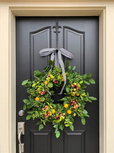 Front Door Wreaths for Summer Lemons and Crabapple Wreath - Etsy