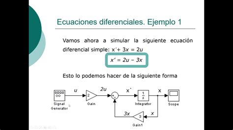 Ecuaciones Diferenciales Simples En Simulink Youtube