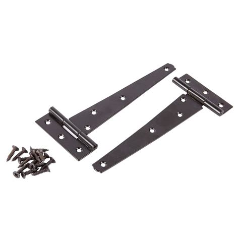 Heavy-Duty T-Hinges Black Pack of 2