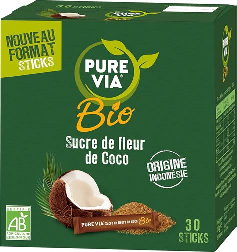 Pure Via Sucre De Fleur De Coco Bio Sticks Unit S Amazon Fr