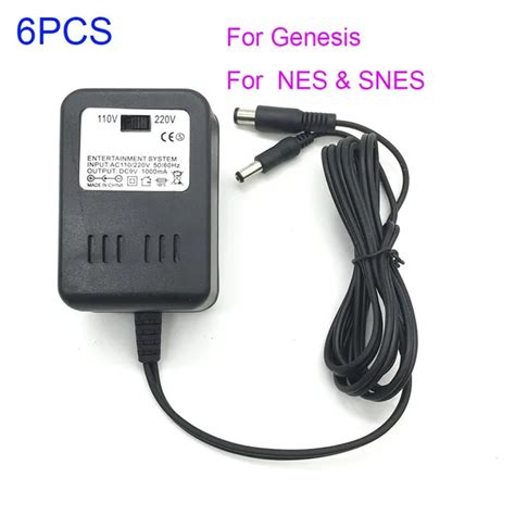 6pcs Ac Adapter Power Supply For Nes Snes Super Nintendo Sega Genesis