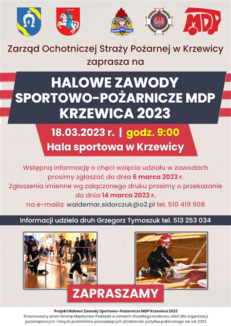 Halowe Zawody Sportowo Pożarnicze MDP Krzewica 2023 Gmina Międzyrzec