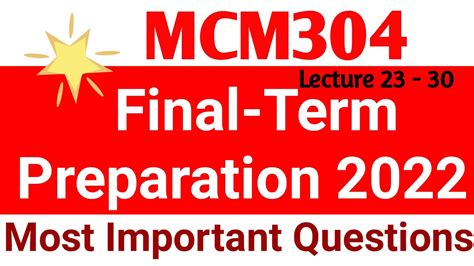 Mcm Final Term Preparation Mcm Lecture Mcm