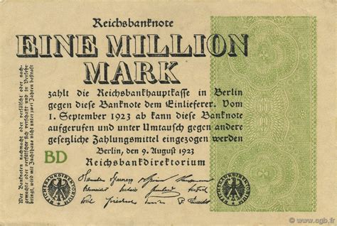 1 Million Mark ALLEMAGNE 1923 P 102b B61 1484 Billets