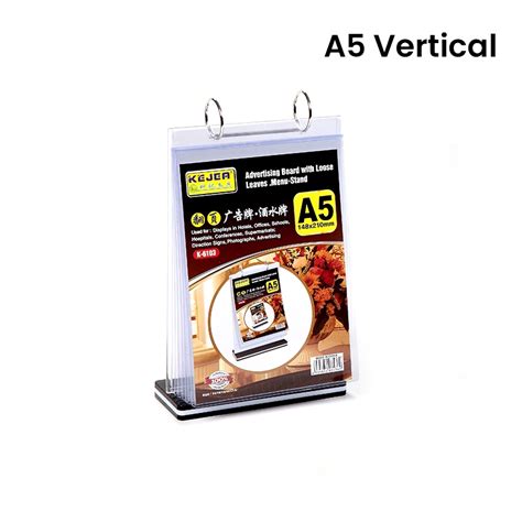 A4 A5 A6 Acrylic Flip Menu Holder Restaurant Display Stand With 6