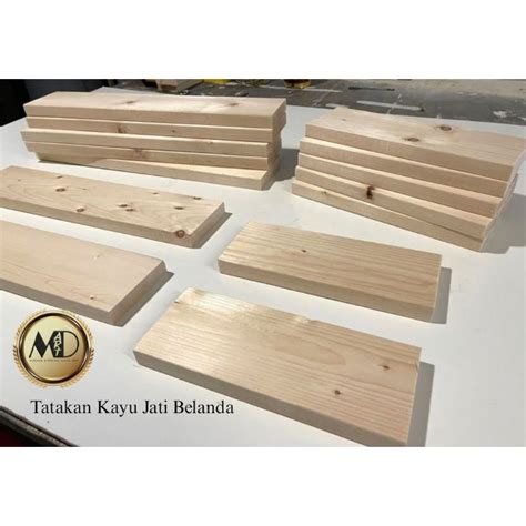 Jual Papan Kayu Jati Belanda Tatakan Kayu Serbaguna Rak Kayu Ambalan