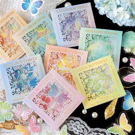 Journamm 30pcs Pack White Ink Craft Butterfly Stickers Waterproof PET