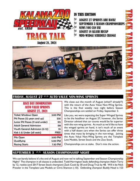 Kalamazoo Speedway E Newsletter Klash Xxix Edition Racestar