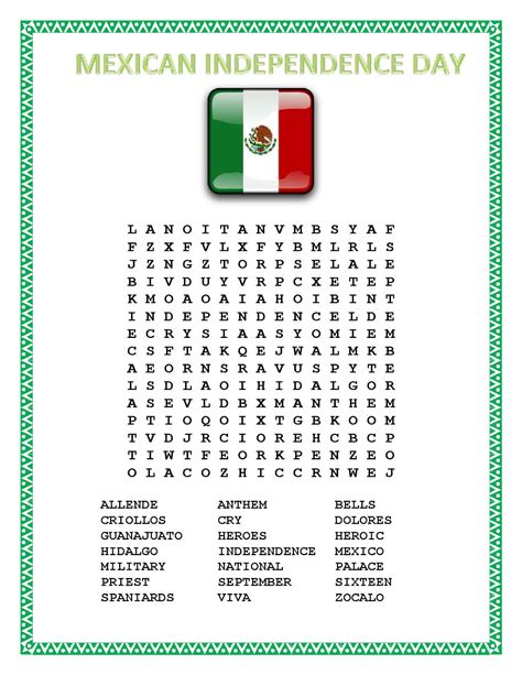 Mexican Independence Day Worksheets