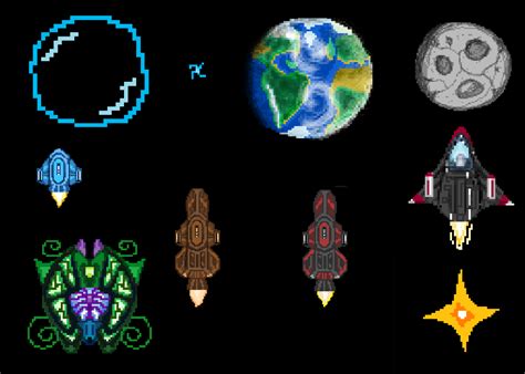 Pixel Art Space Ship Battle Game Asset Pack By Evil Corp