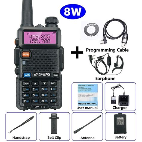 Baofeng Uv 5r Walkie Talkie 5w 8w Two Way Radio Commutator Vhf Uhf 136