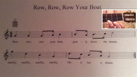 Row Row Row Your Boat Sing And Play Guitar With Easy 3 String Chords