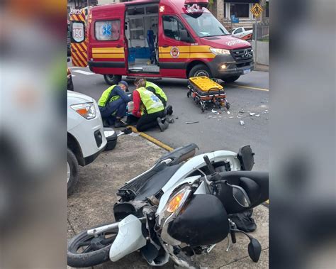 Colisão carro e moto na estrada Rio Negro em São Bento do Sul Portal