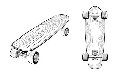 Premium Vector Skateboard Sketch Hand Drawn In Doodle Style Street