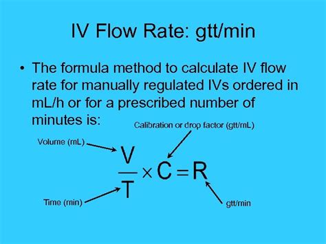 Advanced Adult Intravenous Calculations Iv Flow Rate