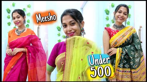 Meesho Saree Haul Under Meesho Affordable Saree Haul Meesho