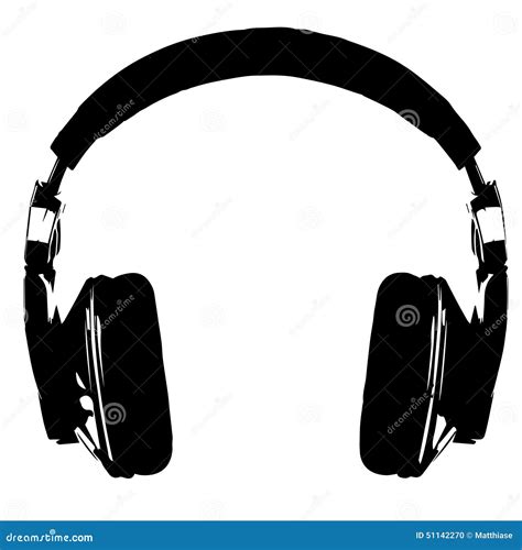 Headphones Silhouette Stock Vector Image 51142270