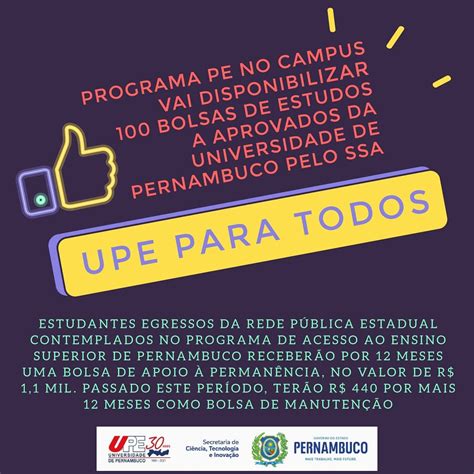 Programa PE No Campus Vai Destinar 100 Bolsas De Estudos A Aprovados Na