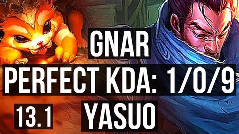 GNAR Vs YASUO TOP 1 0 9 1100 Games 1 4M Mastery KR Master 13