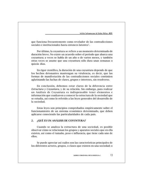 INCEPcomo Hacer Un Analisis De Coyuntura Pdf