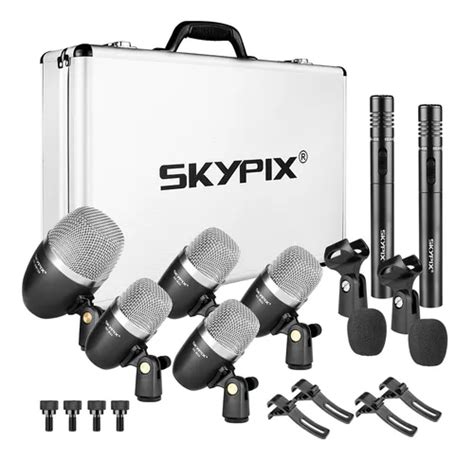 Kit Microfones Skypix Sk Mk D Para Bateria De Percuss O Frete Gr Tis