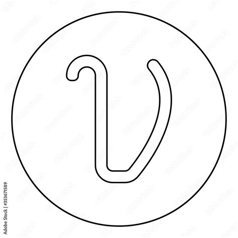 Upsilon Greek Symbol Small Letter Lowercase Font Icon In Circle Round