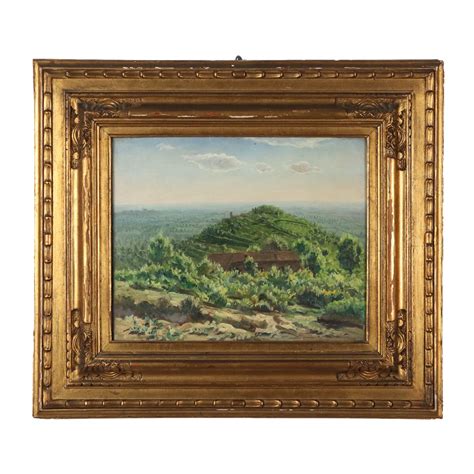 Dipinto Antico Paesaggio Vittorio Bonatti Olio Su Cartone Quadro