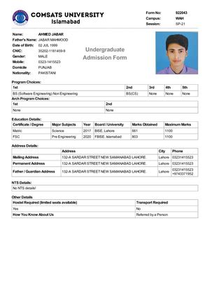 Quantative ASS 03 Assignments COMSATS UNIVERSITY ISLAMABAD WAH