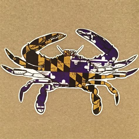 Purple Maryland Flag Crab Decal Two Sizes Available