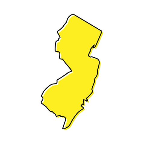 Simple outline map of New Jersey is a state of United States. St ...