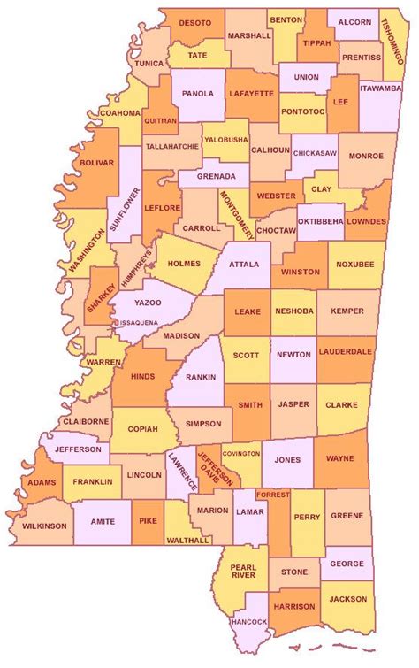 Printable Map Of Mississippi Counties Printable Word Searches