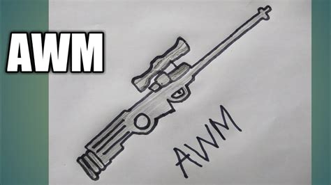 How To Draw Awm Of Free Fire And Pubg Very Easy Shn Best Art Youtube