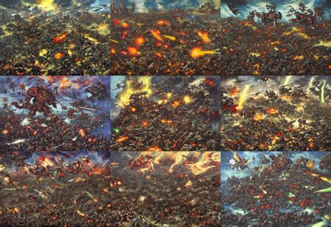 Epic Warhammer 40000 Battle Epic Painting Stable Diffusion Openart