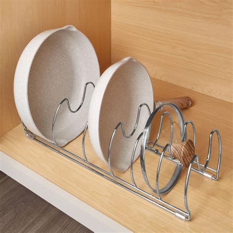 IDESIGN Chrome Classico Kitchen Cabinet Storage Organizer For Skillets