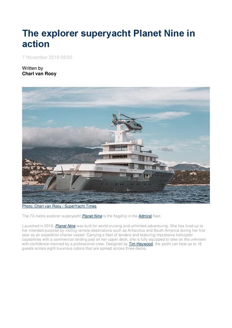 Superyacht Times The Explorer Superyacht Planet Nine In Action The