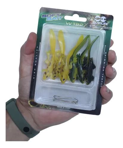 6 Isca Artificial Pesca Maruri Soft Grub Silicone 2 Anzol Cor A