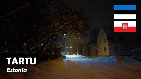 Tartu Estonia Walking In The Snowfall Tähtvere 4k Youtube