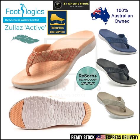 [australia] Footlogics Zullaz Active Women Slippers Sandals Flip Flop Plantar Fasciitis Foot