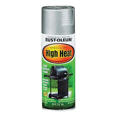 Rust Oleum 7716830 High Heat Spray Paint Satin Silver 12 Oz Aerosol Can