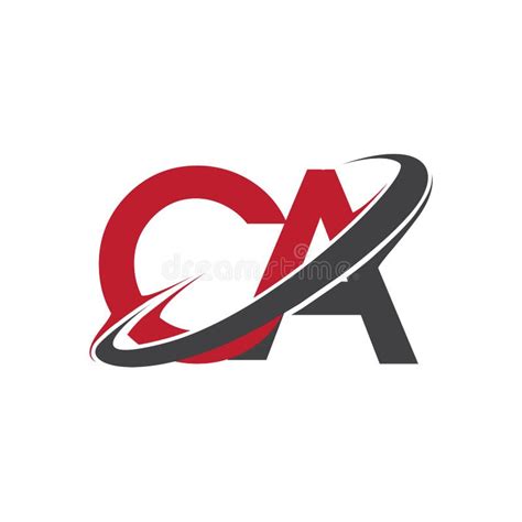 Ca Initial Logo Company Name Colored Red And Black Swoosh Design