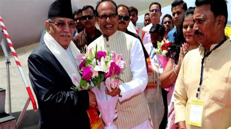 Nepal Pm Pushpa Kamal Dahal Arrives In Indore Receives Warm Welcome By