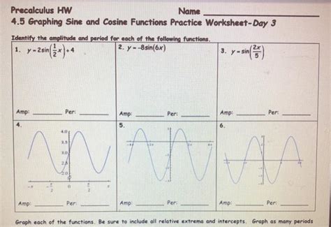 Writing Sine And Cosine Equations From Graphs Worksheet Tessshebaylo