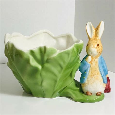 Vintage Ceramic Beatrix Potter Peter Rabbit Planter Easter Decoration