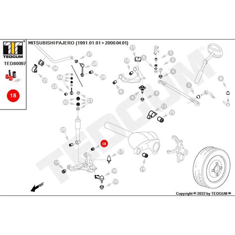 Set Piese Tip Bucsa Brat Inferior Fata Tedgum Pentru Mitsubishi