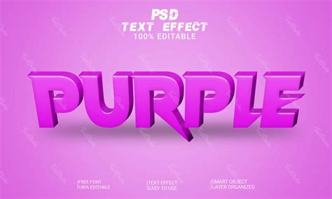 Effet De Police D En M Tal Violet Fichier Psd Photoshop Gratuit